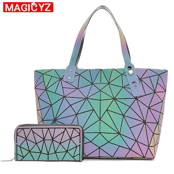 

new set crossbody bags for women 2020 fashion luminous handbag lady shopping hand bags holographic geometric purses and handbags c1223