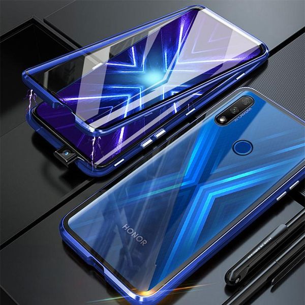 

magnetic phone case for huawei honor 9x stk-lx1 premium global double side tempered glass phone cover on honor 9 x honor jllmrs