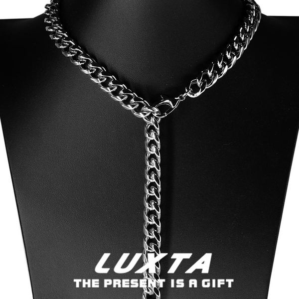 

xxxtentacion salute miami cuban curb chain necklace exquisite polishing link length adjustable hiphop choker classic design, Silver