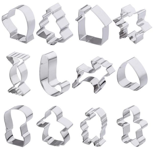 

mould shape xmas baking snowman 12pcs assorted 6 10cm biscuit diy heart stainless cutter tree molds steel cookie cake bakeware bbyfvj