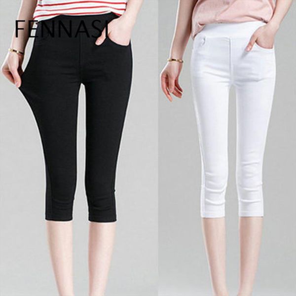 

fennasi 3 4 length womens leggings plus size women trousers high waist white black leggings casual pants push up