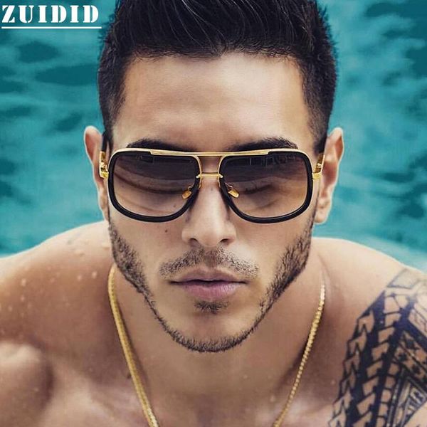 

moda hombre sunglasses square sunglasses for men trend personality gafas de sol sandy beach lunette homme box okulary gafas bril, White;black