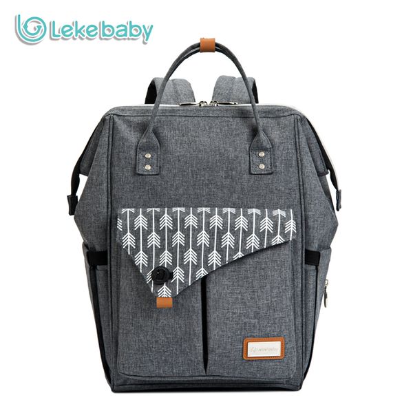 Leke Fashion Mummy Maternity Borsa per pannolini Grande borsa per allattamento Zaino da viaggio Designer Passeggino Borsa per neonati Baby Care Zaino per pannolini LJ201013