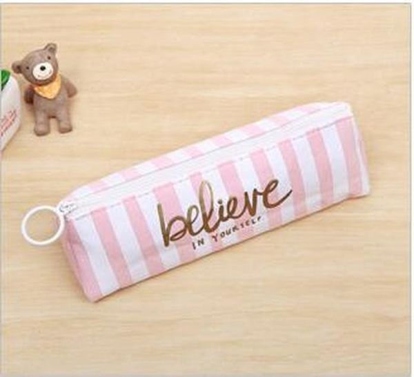 

kawaii пенал холст pen box для школы pink pen сумка cute dot нашивки пенал корейский канцелярские школьные принадлежности bbypfk hotclipper