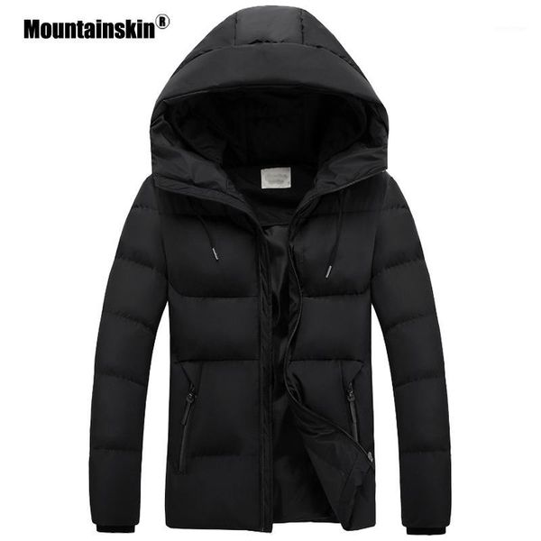 

mountainskin winter men's cotton jacket mens hooded casual short coat windproof cutton padded jacket male brand clothing sa8171, Black