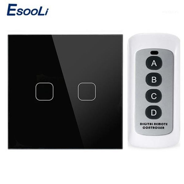 

esooli eu/uk standard 1 gang 2 gang 3 1 way remote control touch switch luxury crystal glass normal touch switch1
