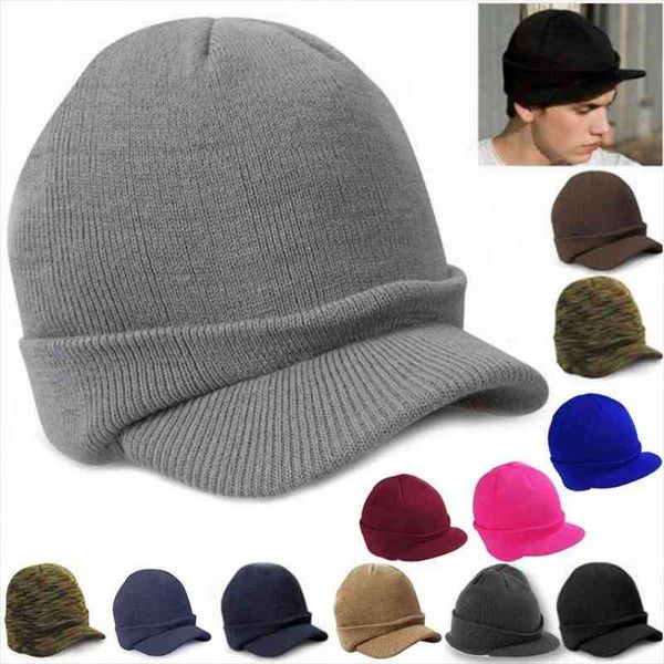 

men women winter knit baggy beanie oversize fashion hat visor cap, Blue;gray