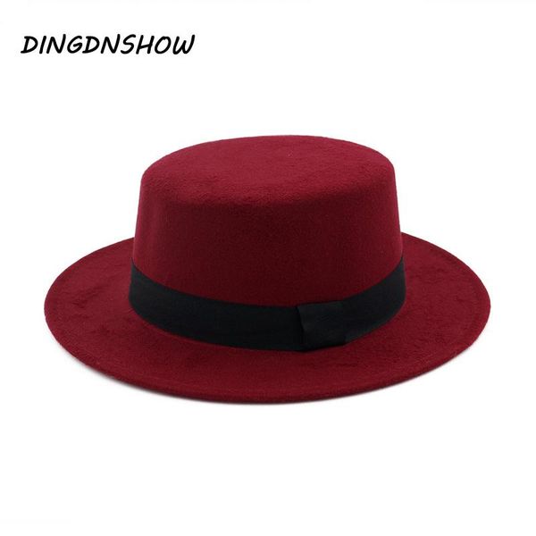 

dingdnshow] мода fedora hat шерсть сомбреро hombre 2020 winter cap шляпы женщины gorra hombre flat hat, Blue;gray