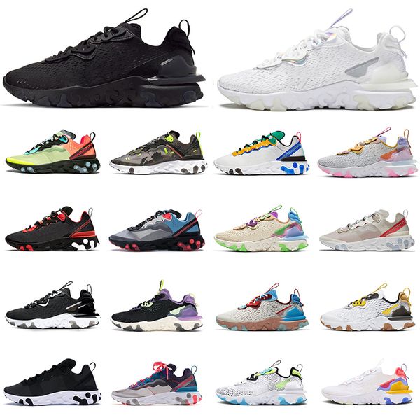 

react vision element 55 87 running shoes for men women trainers anthracite iridescent camo solar red multi-color gym mens sports sneaker
