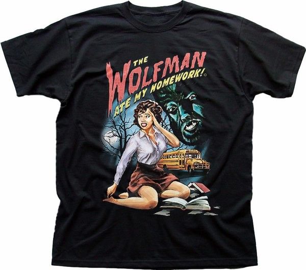 

fashion summer the wolfman ate my homework werewolf funny b movie black t shirt fn9328 tee shirt sport hooded sweatshirt hoodie