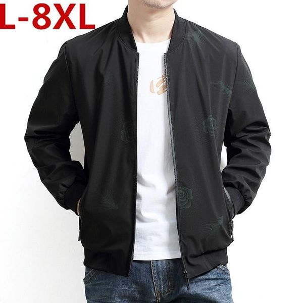 

2021 plus size jacket 8xl 7xl 6xl 5xl coat men's tide loose man big men's casual jacket, Black;brown
