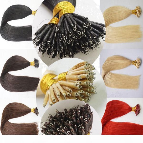 

grade 7a 1.0g s 100g lot nano ring bead loop 100% brazilian remy human hair extensions virgin 12-28inch, Black