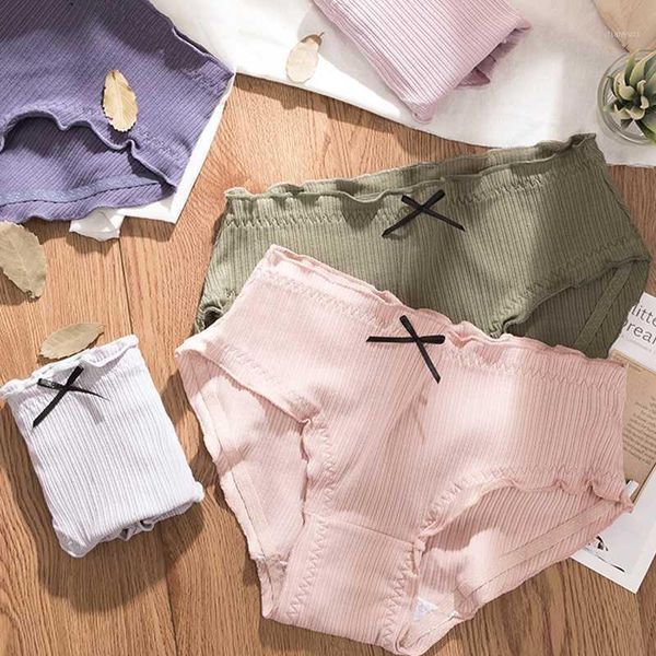 

wasteheart new women fashion green purple cotton mid waist panties bow underwear lingerie briefs underpants briefs  l xl1, Black;pink