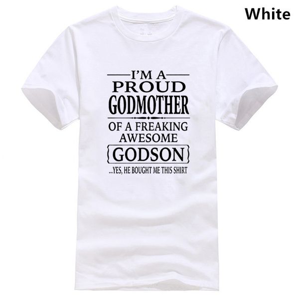 

cute i'm a proud godmother of a freaking awesome godson t-shirts gents big size s_5xl 100% cotton tee sport hooded sweatshirt hoodie