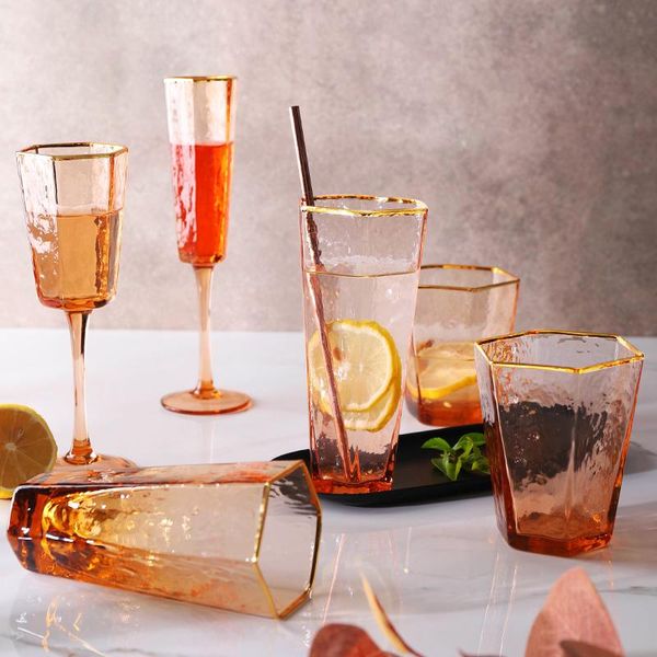 

творческое золото rim избитый шампанское стекло вино glasswhisky стекла вода стекла креативный золото поставка скидка off yxlfcz mx_home