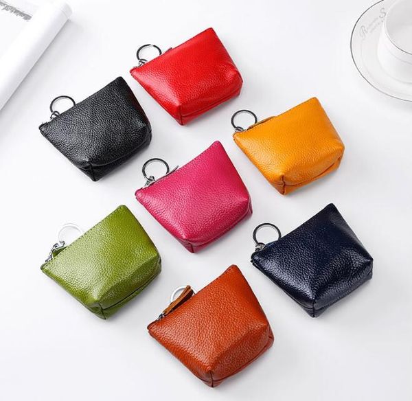 

50pcs fashion women pu plain square short min coin purses with holder mix color