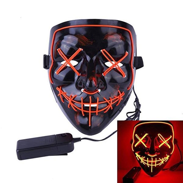 

face el slit wire skull mouth ghost light flash glowing led halloween cosplay mask party masquerade masks grimace horror 5 reelt