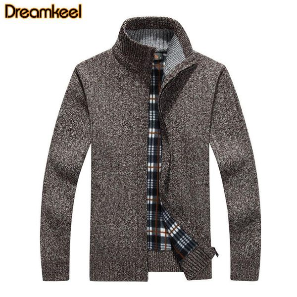 

mens sweater winter arrival fashion stand collar zipper fleece casual sweatercoat men thicken coat kg-491, White;black