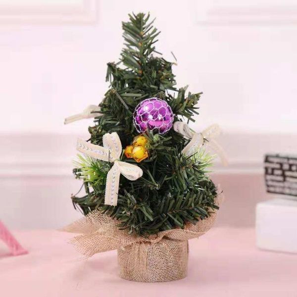 Decorazioni natalizie Decorazione per albero alto 20 cm Casa per le vacanze Mini alberi artificiali Albero in miniatura per festival da tavolo1