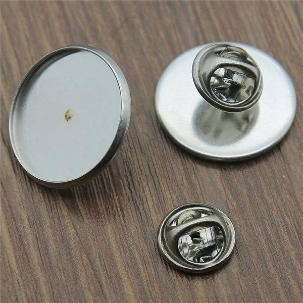 

wysiwyg 10sets fit 12 14 16 18 20mm stainless steel material brooch tray base back blank cufflink spacer settings tie tack pins h bbyxar, Black