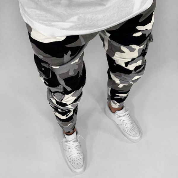 

harajuku pants man camouflage jeans with pockets hip hop streetwear designer brand skateboard pants loose pantalones hombre, Blue