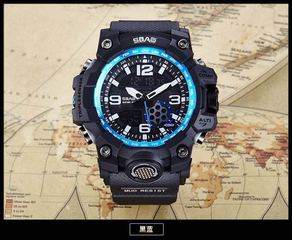 

men sport watch camouflage military waterproof army watch dual display watches g style shock resitant relogio masculino ly191213, Slivery;brown