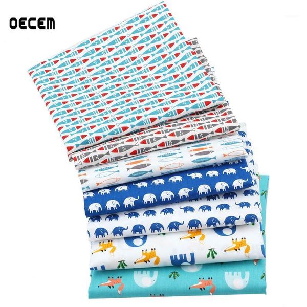 

oecem cartoon cotton fabric patchwork fabric fat quarter bundles for sewing 40*50cm 7pcs/lot o2-7-191, Black;white