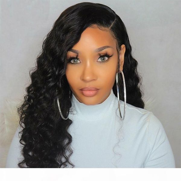 

brazilian deep wave wig lace front human hair wigs 150% density wig virgin human remy hair wigs natural color 10-20 inch, Black;brown