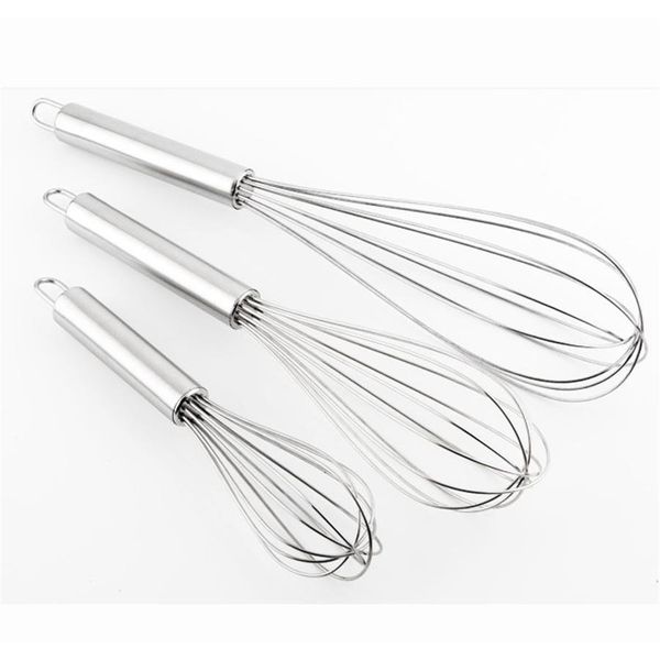 

8" 10" 12" stainless steel egg beater hand whisk mixer balloon wire whisk for blending whisking beating stirring jllref lotte