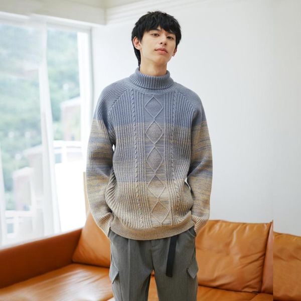

men's sweaters turtleneck men pullover korean clothing harajuku sweater loose knitted winter clothes sweatshirt wear brand, White;black