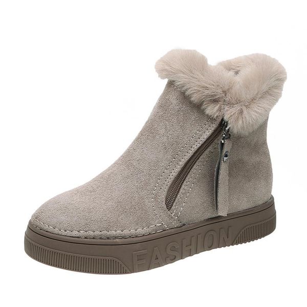 

cinessd cow suede boots women botas mujer invierno height increasing snow boots high heels women ladies slip on booties, Black