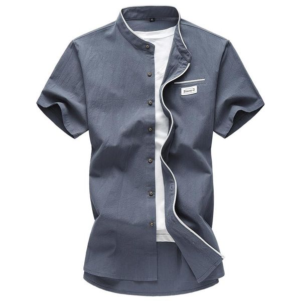 

men shirt 2021 summer short sleeve men shirts cotton mens dress social shirt plus size 7xl, White;black