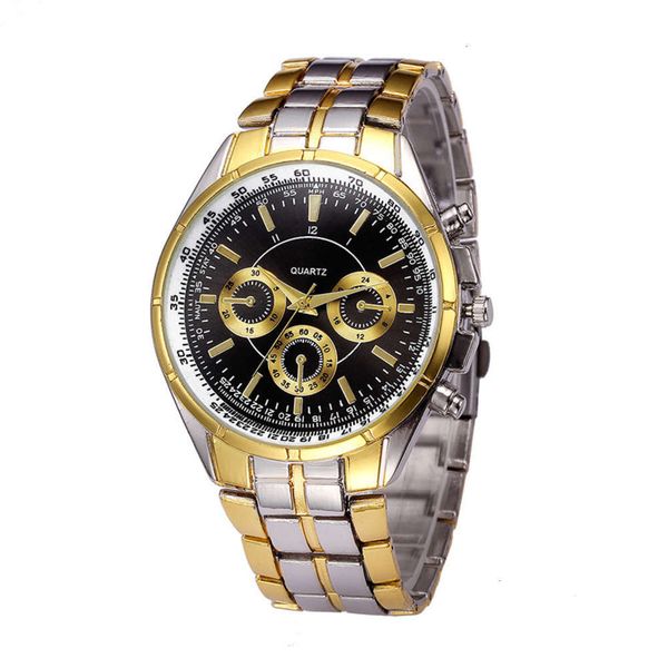 

tyrant plated watch gold fashion local three pin dial business quartz watch men's watch, Slivery;brown