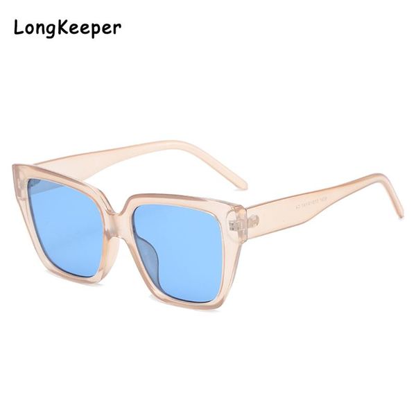 

Square Cat Eye Sunglasses Women Vintage Oversized Frame Gradient Lens Sun Glasses Men Fashion Clear Blue lentes de sol mujer, White;black