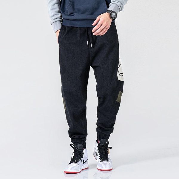 

men's jeans autumn ly fashion men loose fit black stripe spliced designer cargo pants wide leg trousers streetwear hip hop joggers, Blue