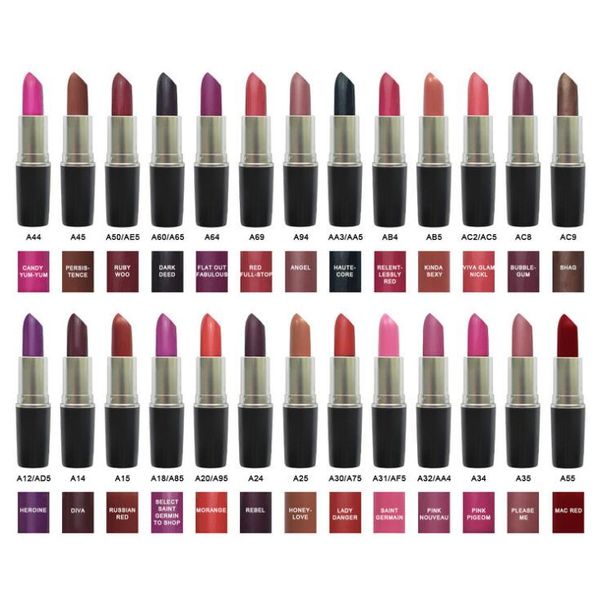 

epack 40colors mental tube matte lipstick waterproof velvet lipstick red brown pigments makeup 3g lipsticks sweet smell + english name