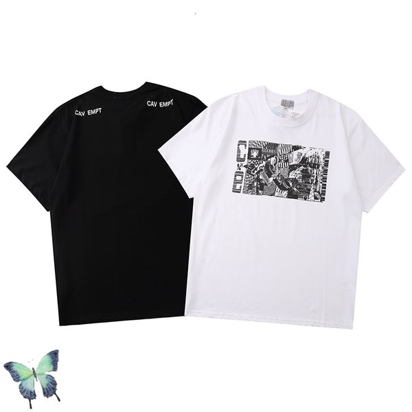 

2021 new summer digital printing t-shirt men women simple classic t shirt 100%cotton cav empt t-shirts 9w15, White;black