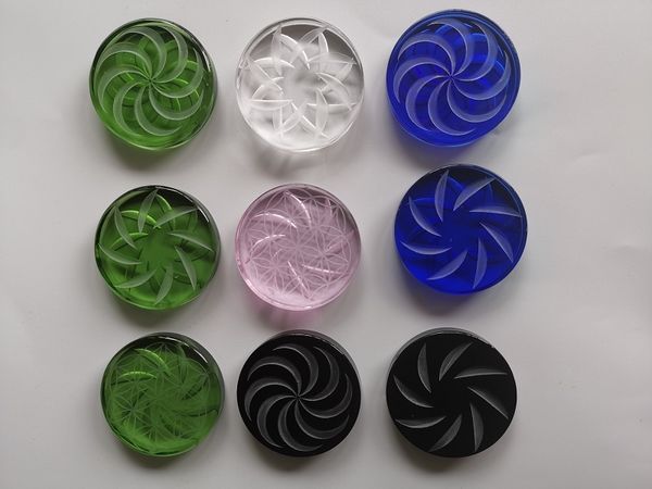 Caps de canal de quartzo colorido Od 40mm cinzelando o padrão de flor do tampão do cinzeiro para o tampão de vidro do quartzo XX