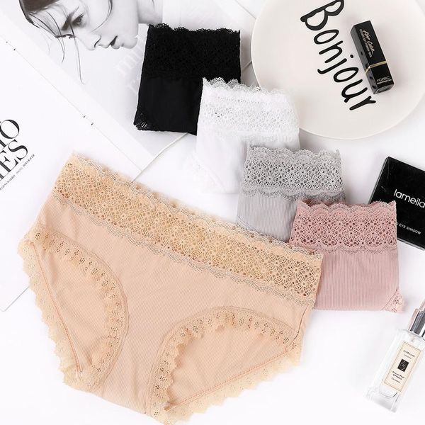 

biiggxx [80-125 kg] lace underwear for women sorbing day thread for women breathable panties sexy, Black;pink