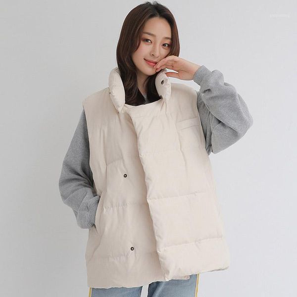 

loose fit down vests women thickening casual down waistcoat1, Black