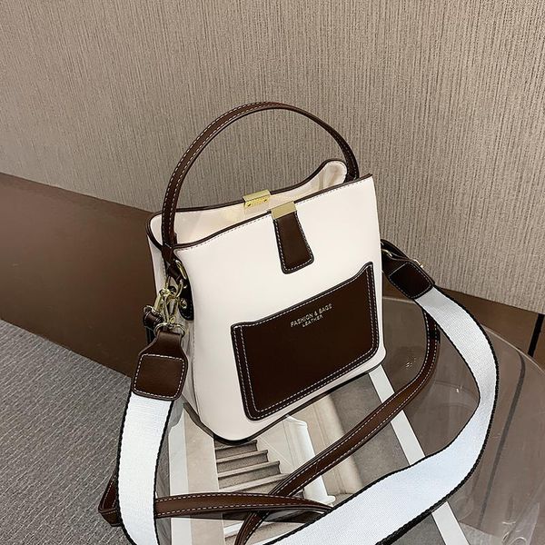 

unique design fashion contrast bucket bag handbag & elegant shoulder bag messenger width 19cm height 19cm