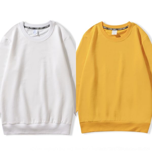 

mp48w spring and autumn pure cotton sweatersweater terry long sleeve thin coat base coat large sweater class clothes oem printing wtbcx, Black