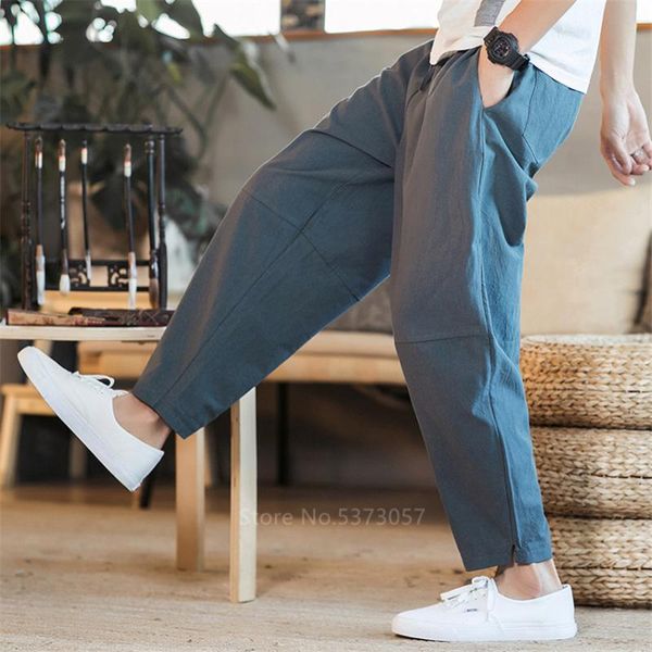 

japanese pants vintage men samurai costume leisure fashion wide leg trousers haori japan male harajuku asian kimono harem botton, Red