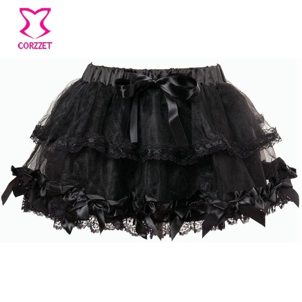 

эластичные готические кружева tutu юбка женские черные сетки атласные луки детали petticate sexy mini tulle юбки партии клуб носить sli wmtb, White