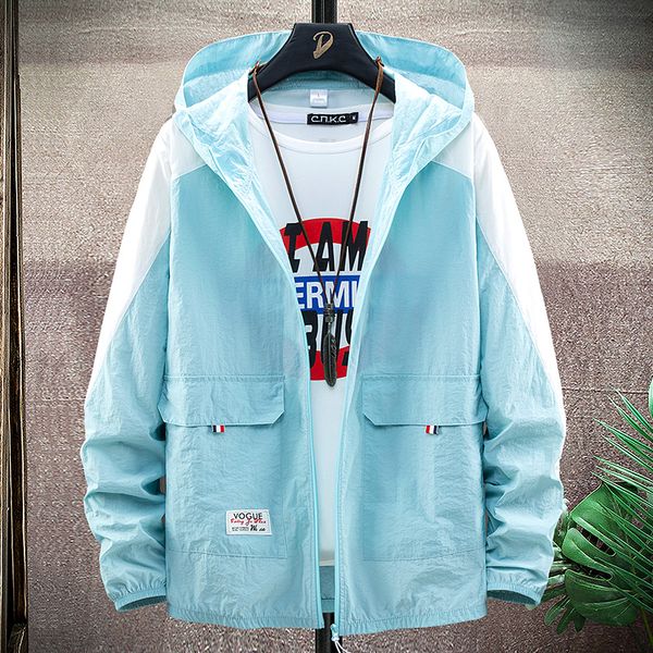 

summer sun protection clothing hooded casual jacket men outdoor breathable thin coat plus size 6xl 7xl 8xl, Black;brown