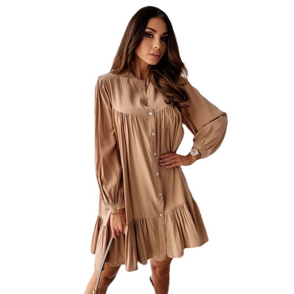 

ruffles sweet vintage elegant ladies dress 2022 new autumn casual women mini dress, Black;gray