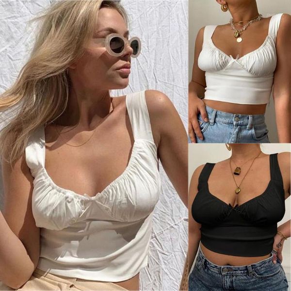 

yoga outfits women camisole slim soft bow tie front crop party club solid sling v-neck female harajuku 2021 summer1, White;red