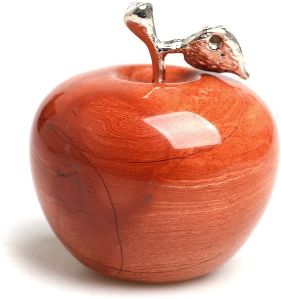 Натуральный кварц кристалл яблока фигурка Gemstone заживление резной флюорита ручной работы каменная статуя ремесла коллекция дома украшения 1