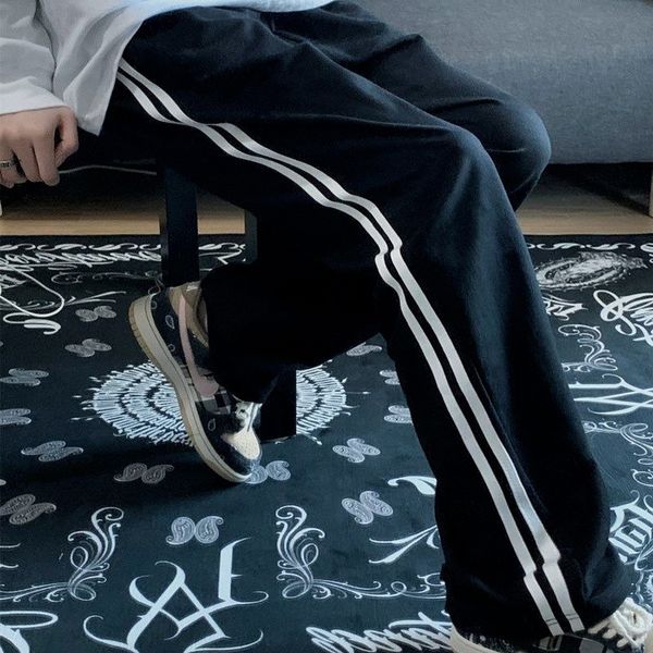 

houzhou korean fashion jogging sports pants women baggy black joggers sweatpants harajuku loose wide leg trousers for femalecx220310, Black;white