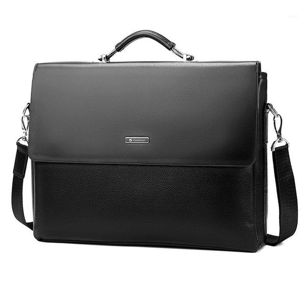

briefcases men's business handbag horizontal male large capacity briefcase for documents pu leather shoulder crossbody bags maletines1